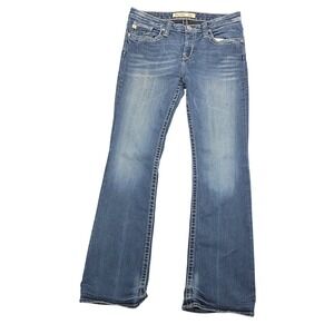 Big Star Maddie Mid Rise Bootcut Jeans Women's Size 29R Blue Denim Flared